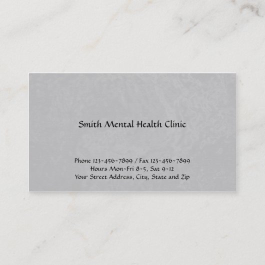 心理学者の精神衛生の名刺 名刺 (裏面)