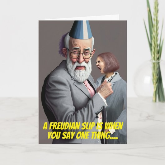 心理学者または精神科医おもしろいフロッド誕生日 カード (正面)