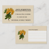 心理学者アポイントメント名刺フローラ 予約カード (正面/裏面)