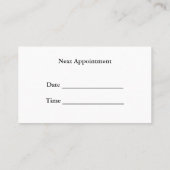 心理学者アポイントメント名刺 予約カード (裏面)