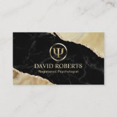 心理学者カウンセモダンル金ゴールド大理石瑪瑙 予約カード (正面)