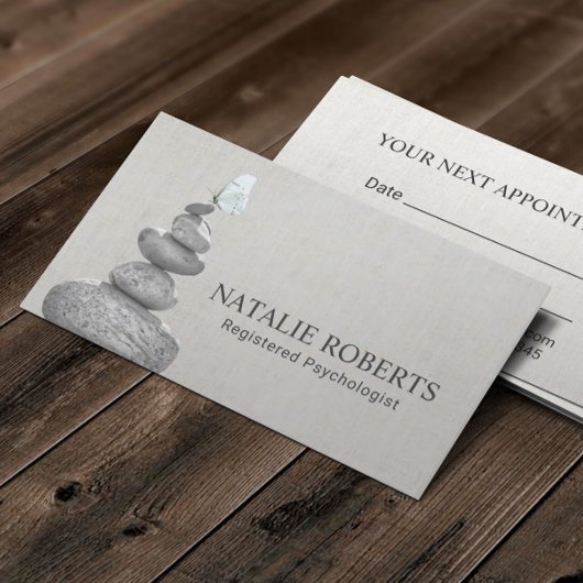 心理学者カウンセラーのバランスストーンズアポイントメント 予約カード