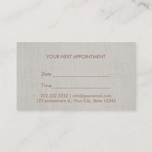 心理学者カウンセラーエレガントリネンアポイントメント 予約カード (裏面)