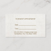 心理学者カウンセラーエレガントリネンアポイントメント 予約カード (裏面)