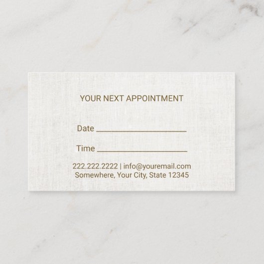 心理学者カウンセラーエレガントリネンアポイントメント 予約カード (裏面)