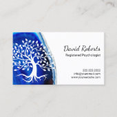 心理学者カウンセラーモダンブルーアガテの木 予約カード (正面)