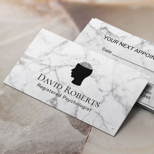 心理学者カウンセラー大理石アポイントメント 予約カード