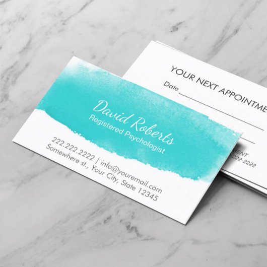 心理学者カウンセラー水の色アポイントメント 予約カード