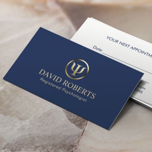 心理学者カウンセラー海軍&金ゴールドアポイントメント 予約カード