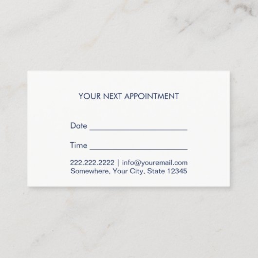 心理学者カウンセラー海軍&金ゴールドアポイントメント 予約カード (裏面)