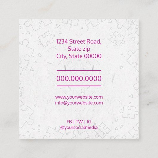 心理学者カラフル脳名刺 スクエア名刺 (裏面)