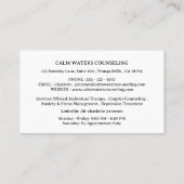 心理学者サイコセラピーカウンセラー 名刺 (裏面)