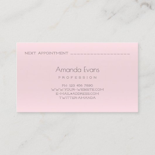 心理学者セラピストアポイントメントカード 予約カード (裏面)