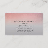 心理学者セラピストソファグラデーションバラ金ゴールドグレイ 名刺 (裏面)