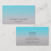 心理学者セラピストソファグラデーションブルーグレイ 名刺 (正面/裏面)