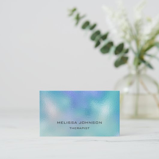 心理学者セラピストソファグラデーションーブルー海スカイ 名刺 (スタンド正面)