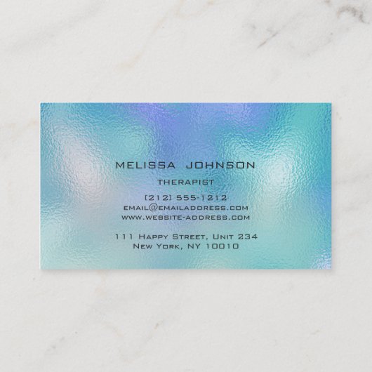 心理学者セラピストソファグラデーションーブルー海スカイ 名刺 (裏面)