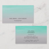 心理学者セラピストソフチグラデーションミントグレイ 名刺 (正面/裏面)