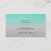 心理学者セラピストソフチグラデーションミントグレイ 名刺 (裏面)