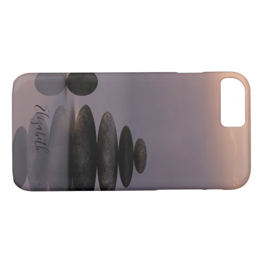 心理学者セラピスト禅ストーンズサンセットヨガ Case-Mate iPhoneケース (裏面(横))