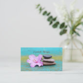 心理学者セラピスト禅石、花 名刺 (スタンド正面)