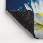 心理学者セラピスト禅、白ロータスフラワーブルー マウスパッド (コーナー)