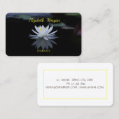 心理学者セラピスト禅、白ロータスフラワー 名刺 (正面/裏面)