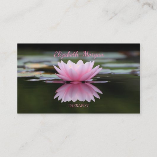 心理学者セラピスト禅、蓮の花 名刺 (正面)
