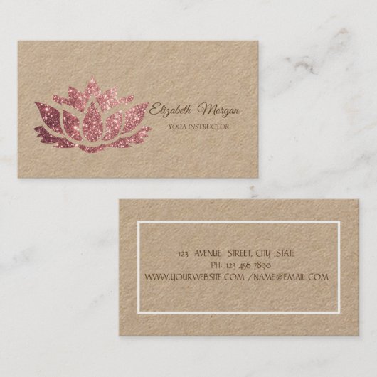 心理学者セラピスト,グリッターロータス，ヨガ 名刺 (正面/裏面)