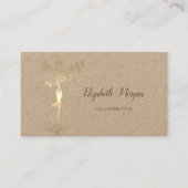 心理学者セラピスト、金ゴールドツリーシルエット、ヨガ 名刺 (正面)