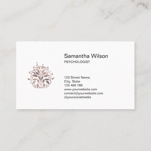 心理学者セラピーカウンセラー精神科医脳 名刺 (裏面)