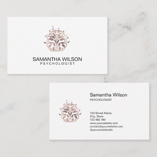 心理学者セラピーカウンセラー精神科医脳 名刺 (正面/裏面)