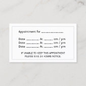 心理学者ダークメタルフレームアポイントメント 予約カード (裏面)