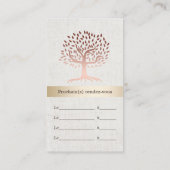 心理学者バラ金ゴールドツリーエレガントアポイントメント 予約カード (裏面)