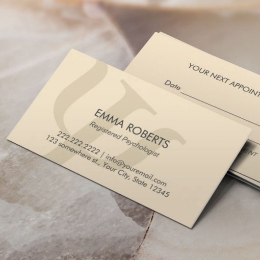 心理学者プレーンプロフェッショナルアポイントメント 予約カード