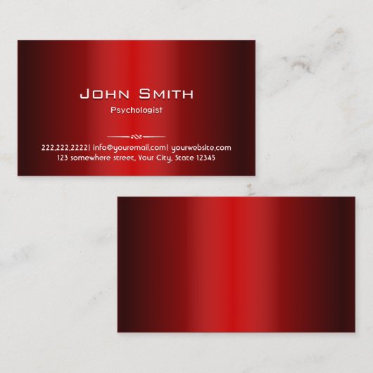 心理学者プロフェッショナルレッドメタル 名刺 (正面/裏面)