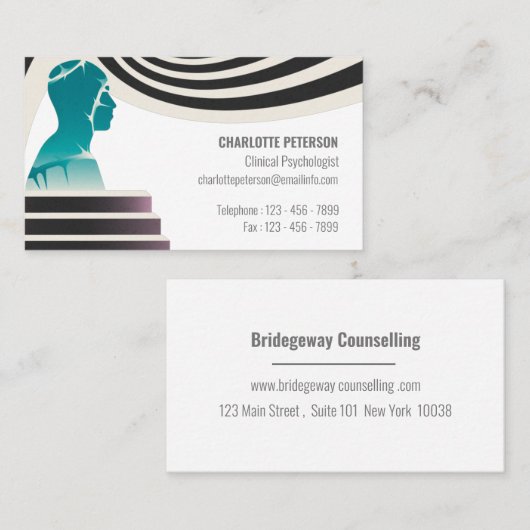 心理学者モダン兼カウンセラー 名刺 (正面/裏面)