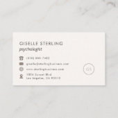 心理学者モダン赤面ピンクミニマリストラグジュアリー 名刺 (裏面)