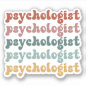 心理学者レトロ心理学学生卒業 シール (正面)