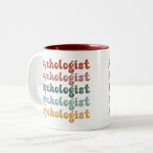 心理学者レトロ心理学学生卒業 ツートーンマグカップ (正面左)