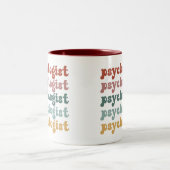 心理学者レトロ心理学学生卒業 ツートーンマグカップ (中央)