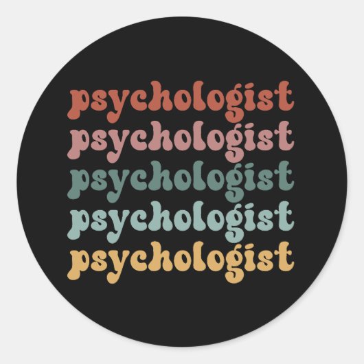 心理学者レトロ心理学学生卒業 ラウンドシール (正面)