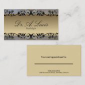 心理学者及び精神科医の名刺-花柄 予約カード (正面/裏面)
