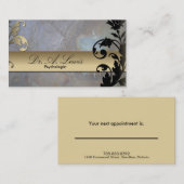 心理学者及び精神科医の名刺-花柄 予約カード (正面/裏面)