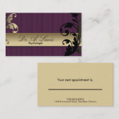 心理学者及び精神科医の名刺-花柄 予約カード (正面/裏面)