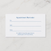 心理学者名刺パーソナルカウンセラー 予約カード (裏面)