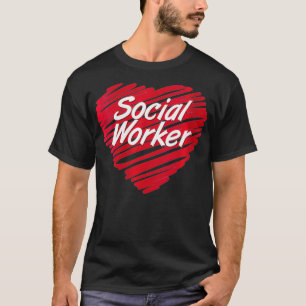 心理学者学校の女性のソーシャルワーカーハート Tシャツ