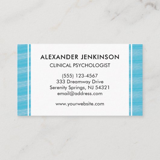 心理学者精神科医セラピストゼンブルーウェーブ 名刺 (裏面)