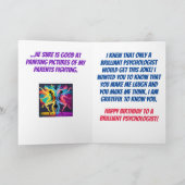 心理学者精神科医又はカウンセラー誕生日 カード (内部)