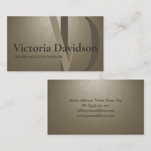 心理学者結婚相談員はっきりしたイニシャル 名刺 (正面/裏面)